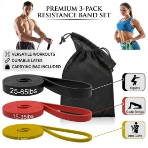 Elastic Resistance Loop Bands Set for Gym & Yoga