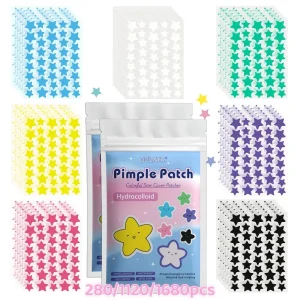 7-Color Star Acne Patches for Gentle Skincare